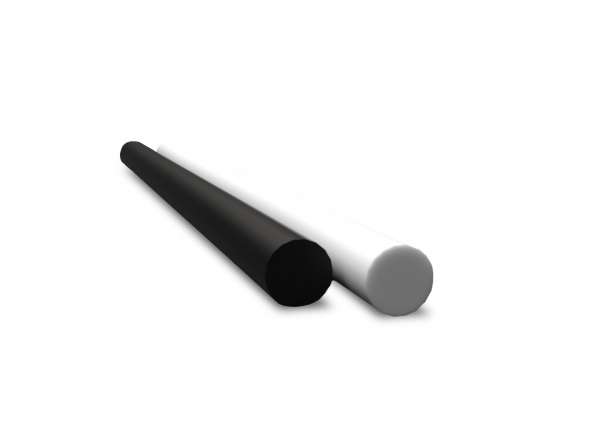 Produktbild von PE-HD Rundstab Schwarz – 40 Mm X 1000 Mm, Massiv, Chemikalienbeständig, Für Dichtungen, Gleitprofile Und Behälterbau